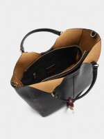 Bolso Tote Liso Con Cierre De Cremallera negro