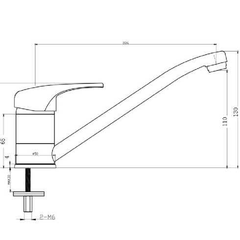 Griferia Monocomando De Cocina Para Mesada Dgc 000