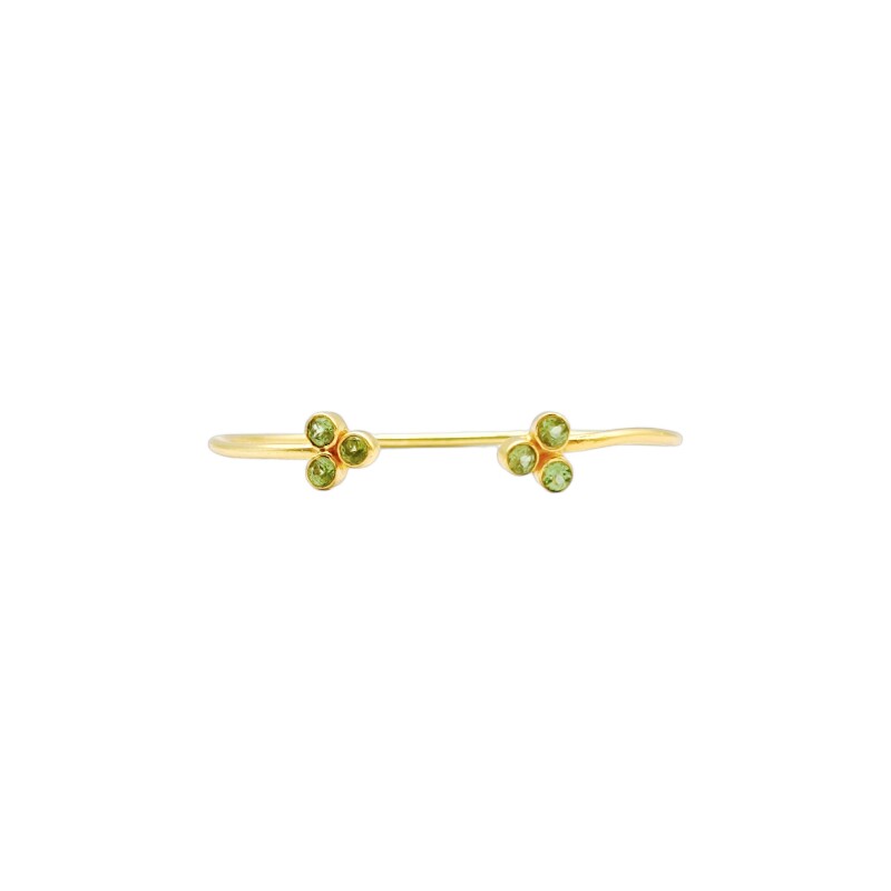 Brazalete Sikar-Plata Rodinada con micra oro 18k-Piedra Peridoto-BR2002 Conpiedra