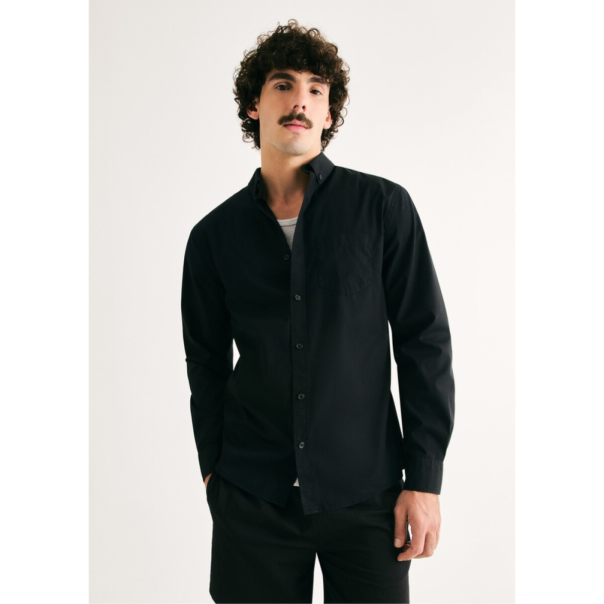 CAMISA ML MASC - PRETO ESCURO 
