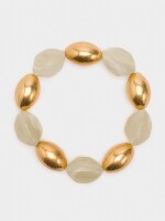 Pulsera Elástica Con Cuentas Ovaladas beige