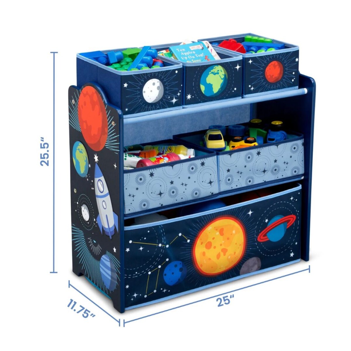 Organizador de juguetes de Sistema Solar 6 contenedores - AZUL 
