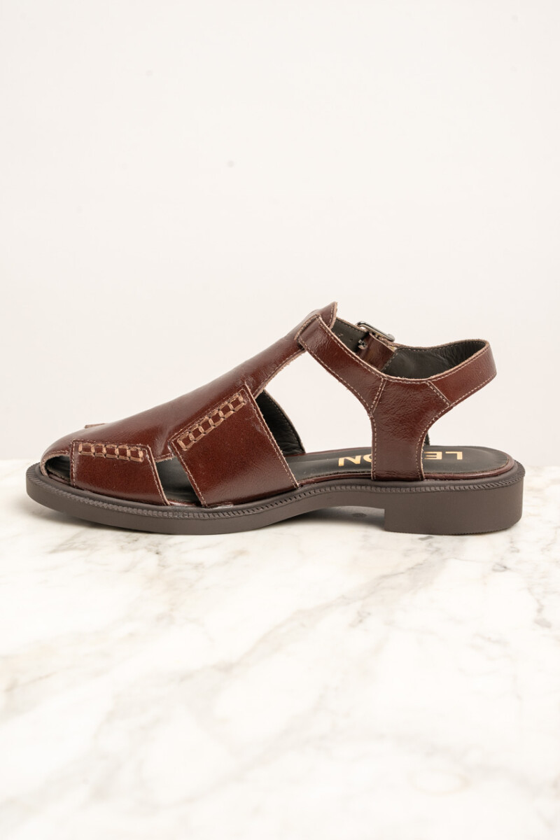 Sandalias Cuero Marrón