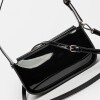 Cartera Al Hombro Leaf en Efecto Cuero Charol Negro