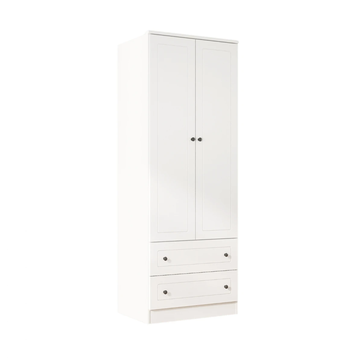 Ropero Americano PLUS 2 puertas + 2 Cajones - 100%MDF - Blanco 