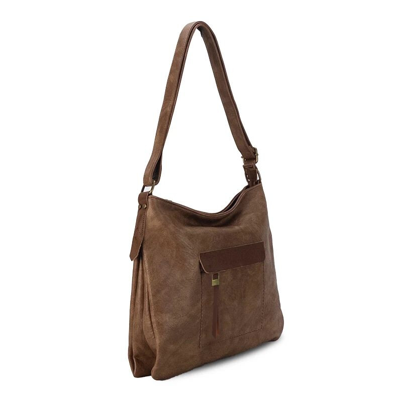 Cartera Simil Cuero con Bolsillo delantero Castaño