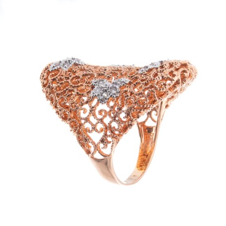 Anillo de plata 925 con baño de oro rosado y circonias. Anillo de plata 925 con baño de oro rosado y circonias.