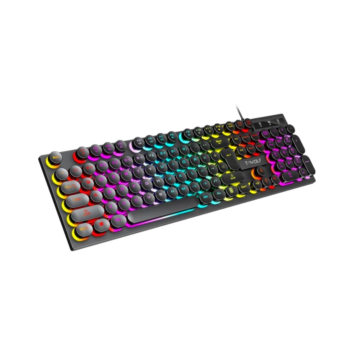 TECLADO GAMER USB CON LUCES LED TWOLF T80 PUNK 