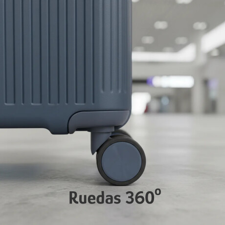 Valija Carry On Rígida Cierre Expandible Candado Ruedas 360° Azul