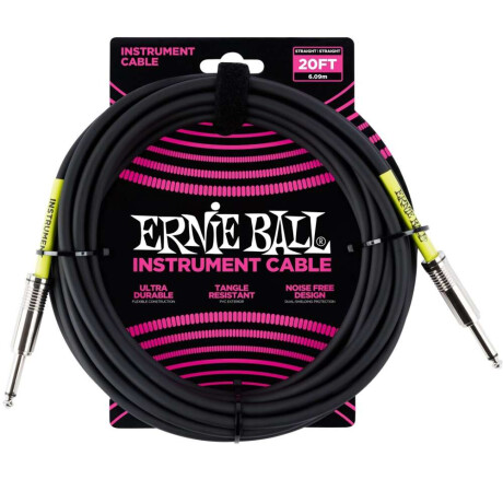 Cable Guitarra Ernie Ball Po6046 20 Ft Negro