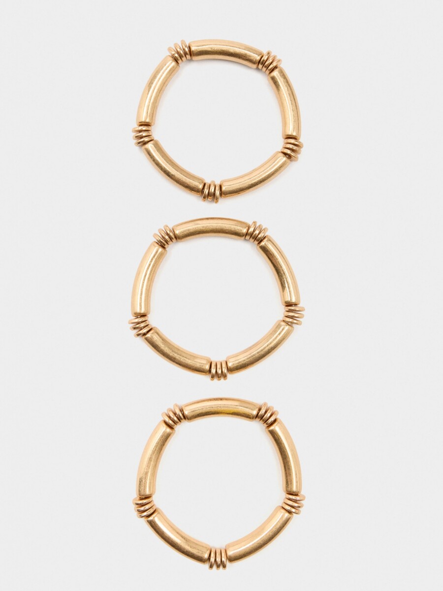 Set De Pulseras Elásticas Segmentadas dorado