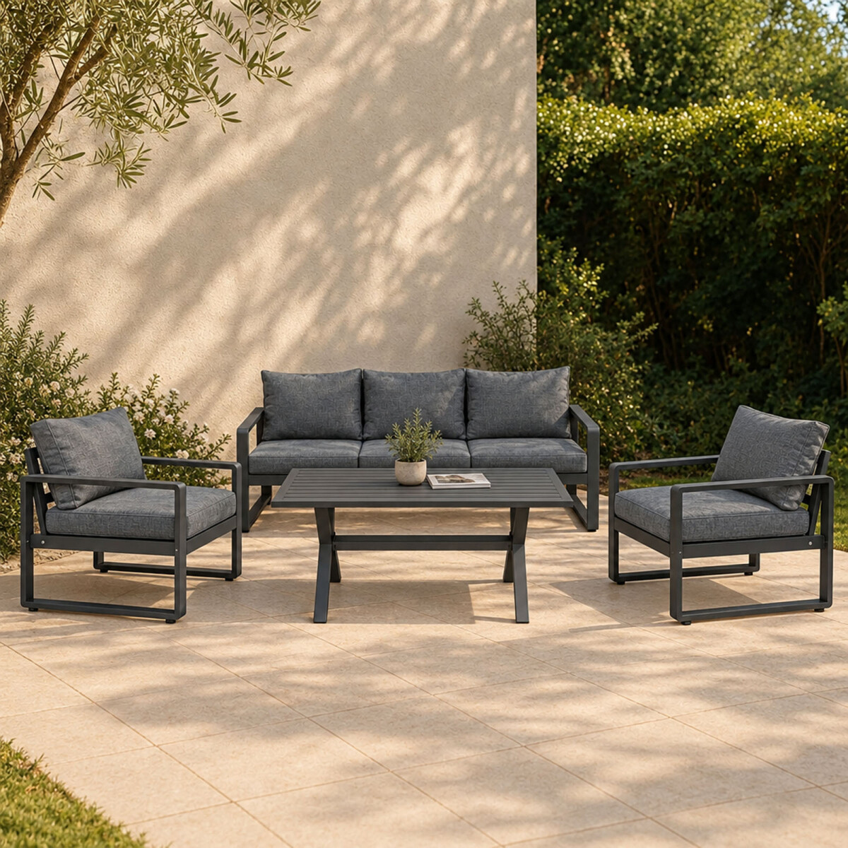 SET COMEDOR EXT. - ALUMINIO GRIS CALI 