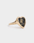 Anillos Medianos y Grandes Flores atrapadas Anillo Corazón Estampado - Dorado