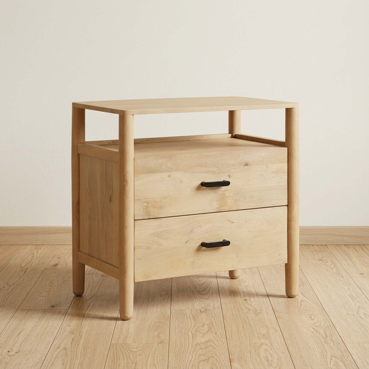 MESA DE LUZ - MADERA-DE-MANGO NATURAL-BEIGE WOODSIDE 