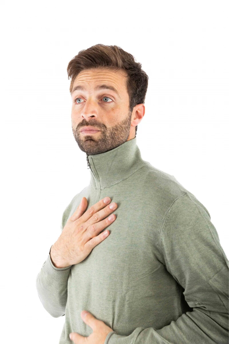 Sweater Medio Cierre Kevingston Verde Claro