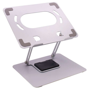 Soporte Regulable Giratorio Notebook Aluminio 360° Base 26x21cm Color Gris