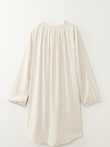 Vestido mangas volumen Beige