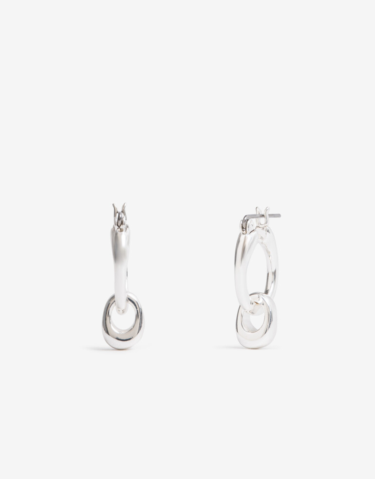 Aros Argollas Metal Argollas De Metal Bañado En Plata - Plateado