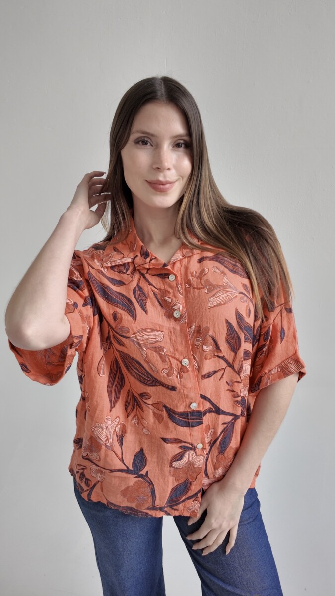 Camisa Hawai - Naranja 