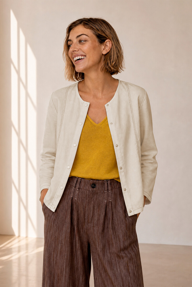 CHAQUETA LINO - BEIGE 