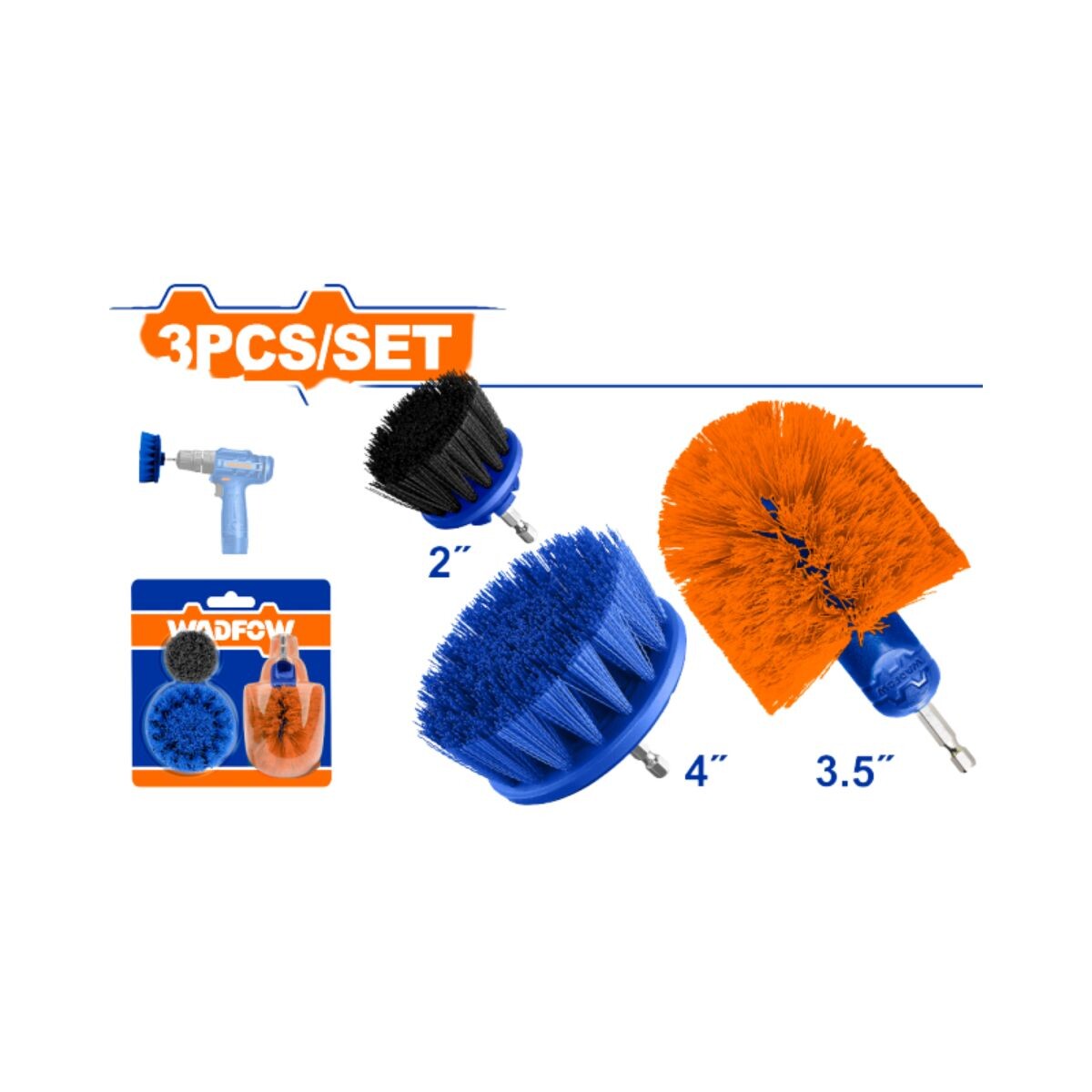 SET X3 CEPILLOS MULTIUSO PARA ATORNILLADOR WADFOW Set X3 Cepillos Multiuso Para Atornillador Wadfow