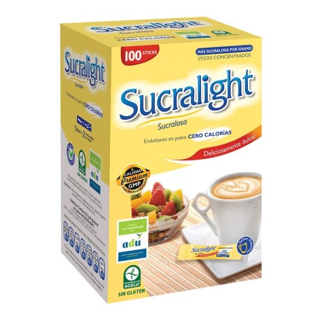 Caja X100 Edulcorante Sucralight en Polvo Sticks 001