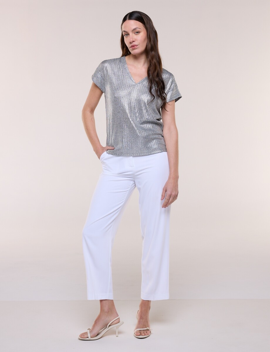 Blusa Metalizada - Plateado 