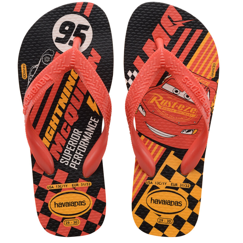 Sandalias Infantiles Havaianas Kids Cars Anaranjado - Amarillo Cítrico