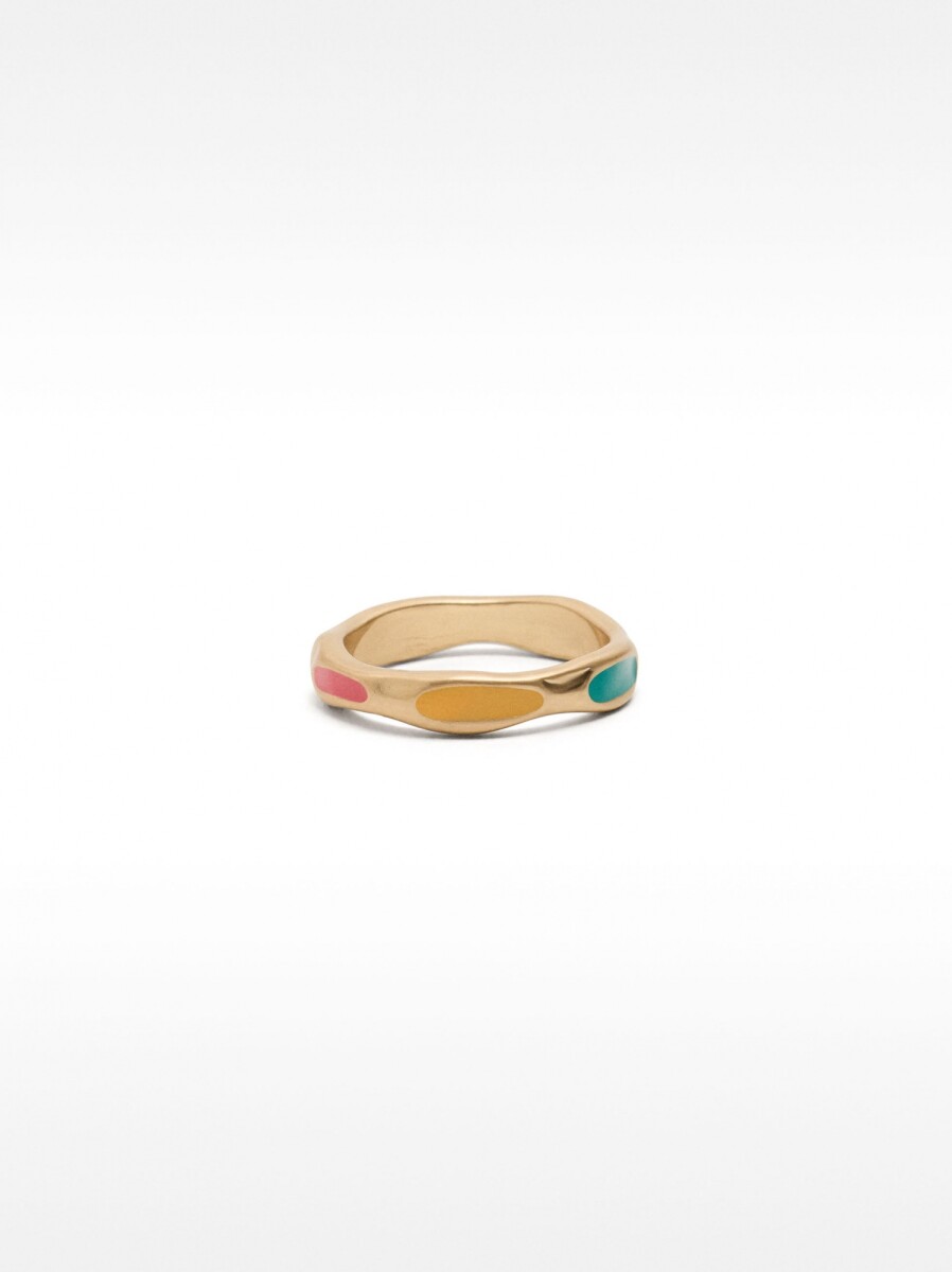 Anillo Irregular Con Detalles Multicolor - multicolor 