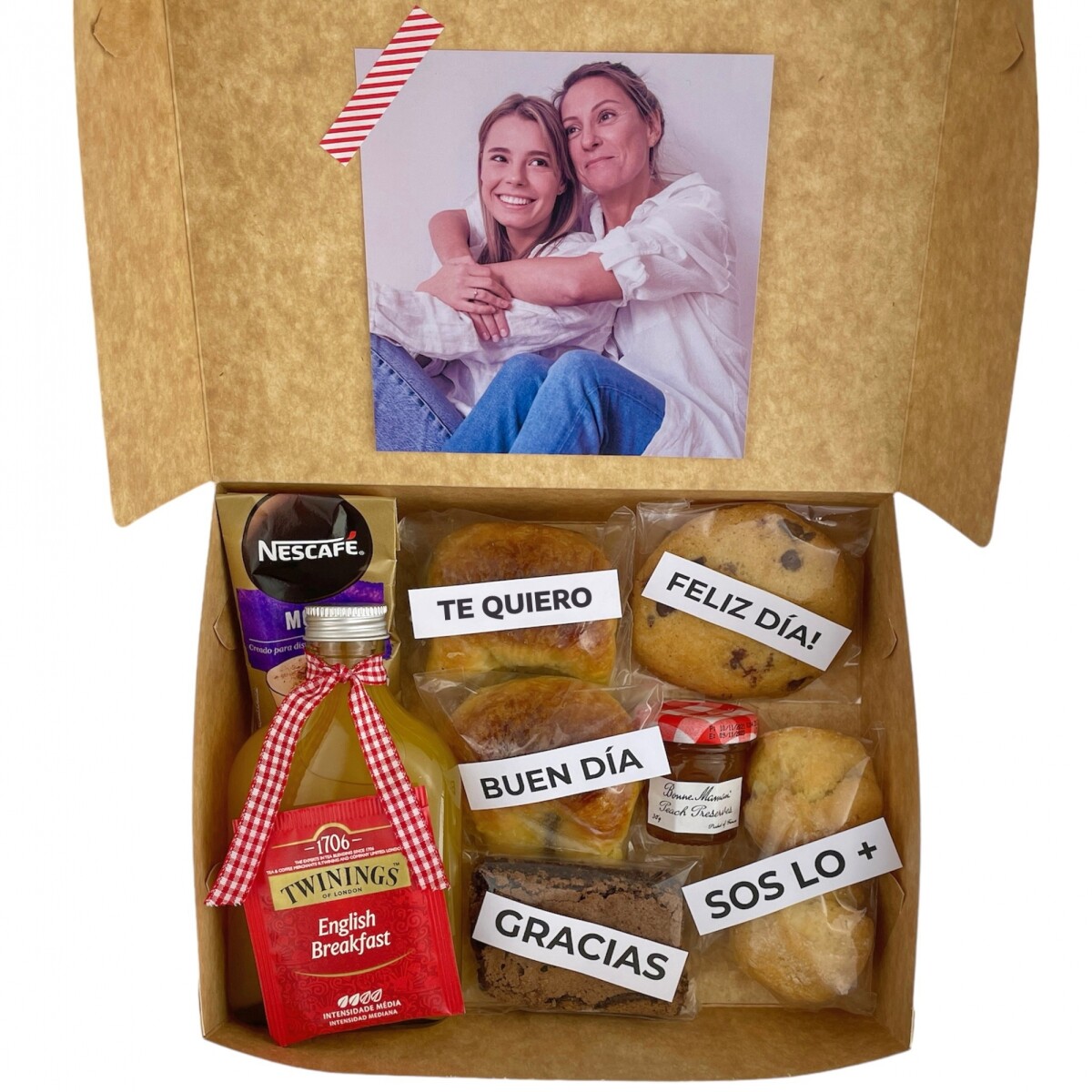 Desayuno personalizado con foto en caja 