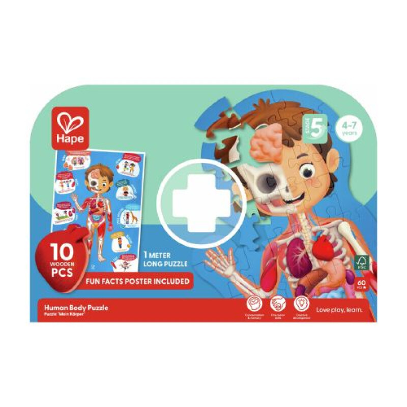 Puzzle Cuerpo Humano de Piso 1m 60pzas Hape Puzzle Cuerpo Humano De Piso 1m 60pzas Hape
