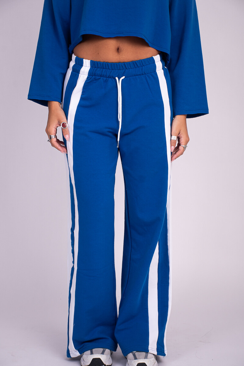 Pantalón Maca con franjas Azul