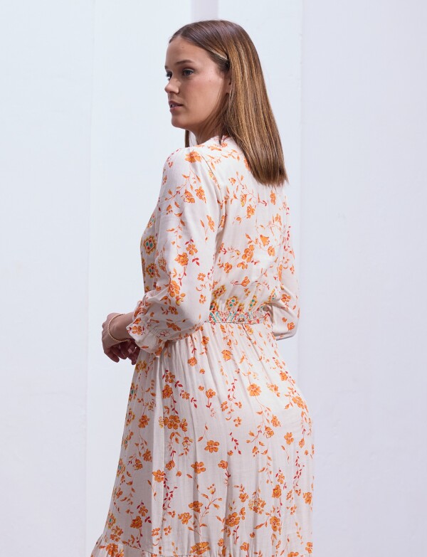 Vestido Gasa Print BEIGE/MULTI