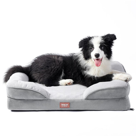 Cama Baylor Cucha Mediana Acolchonada de Felpa p/ Perro Gato Gris
