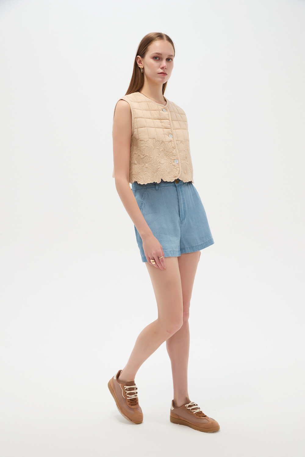 Chaleco Pufia Beige Claro