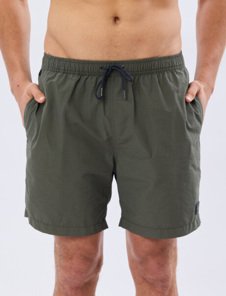 SHORT DE BAÑO LISO Verde Oscuro