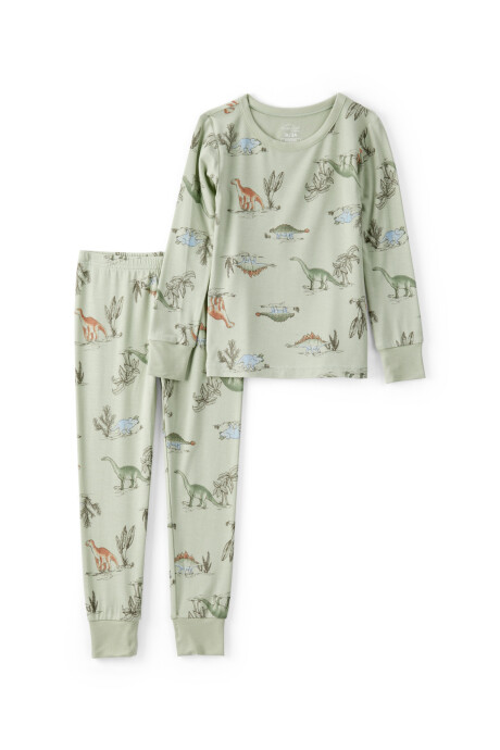 Pijama dos piezas de viscosa Ecovero, diseño dinos, línea Purelysoft Sin color
