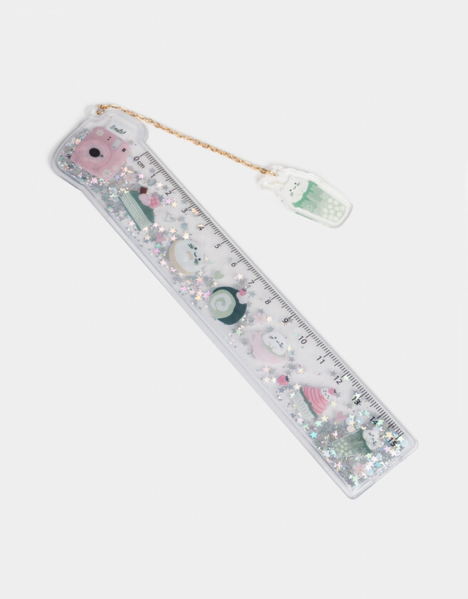 Útiles Varios Regla Estampada "matcha Girly" - Combinacion Multicolor