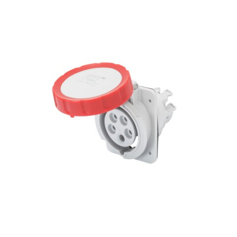 Tomacorriente de embutir industrial 3P+T+N 16A 6HS 380V roja IP67 GG2232