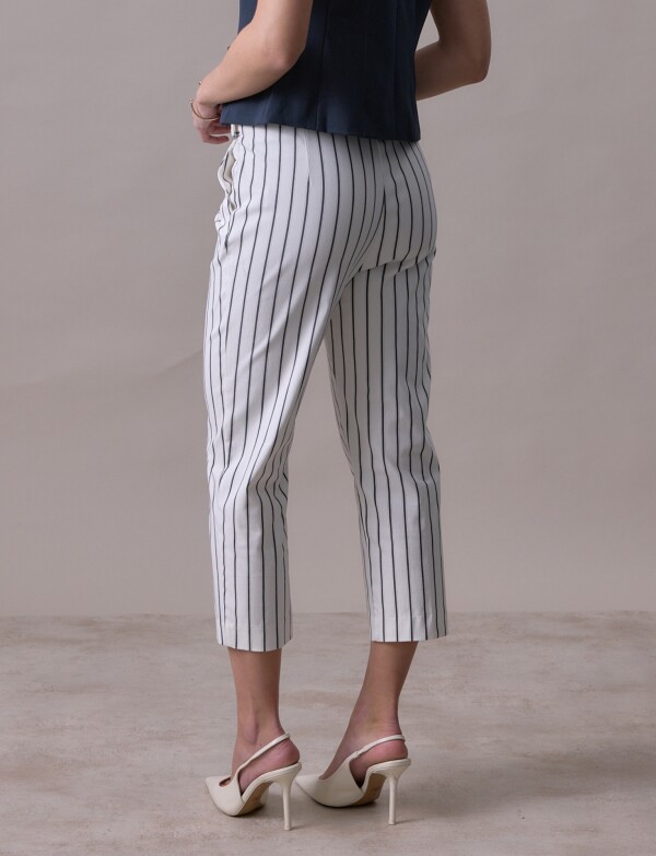 Pantalon Slim Ankle BLANCO/AZUL