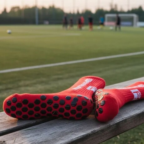 Par de Medias Deportivas Antideslizantes para Fútbol FS Rojas