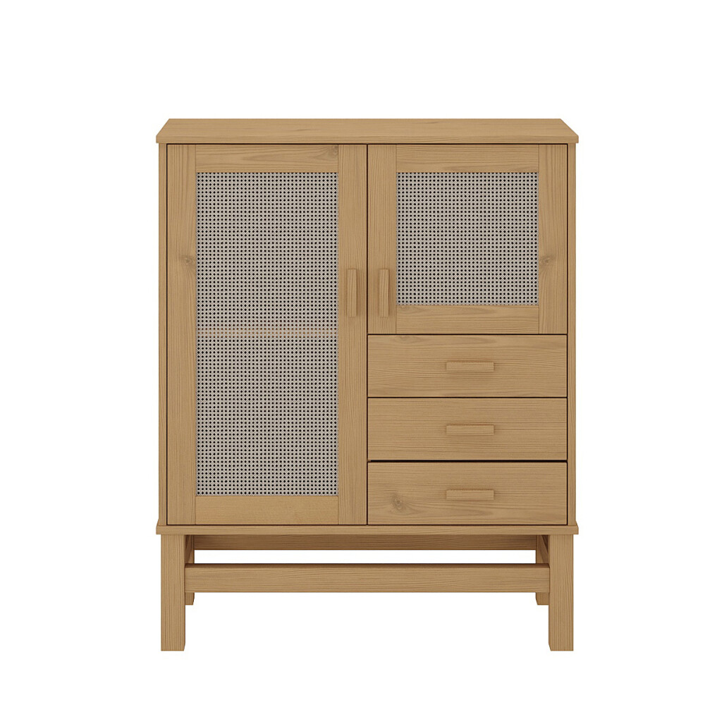 APARADOR BUFFET DE 2 PUERTAS 3 CAJONES EN MADERA MACIZA CON RATAN NATURAL APARADOR BUFFET DE 2 PUERTAS 3 CAJONES EN MADERA MACIZA CON RATAN NATURAL