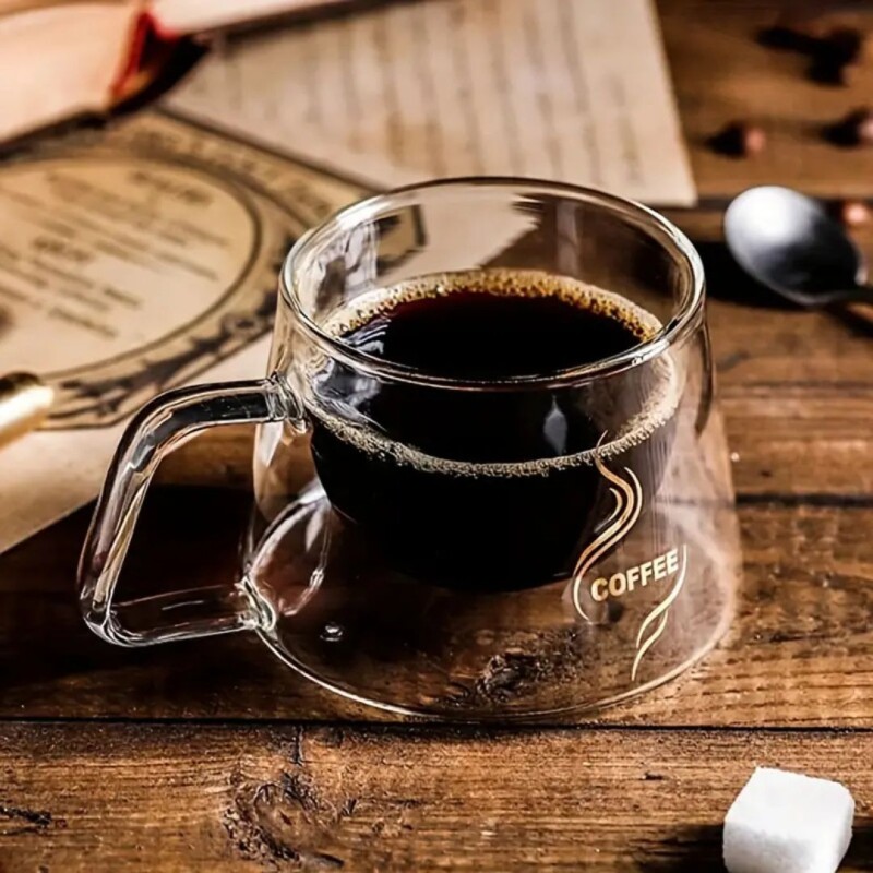 Taza vidrio doble 200ML N/a