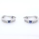 Aros en oro 18k blanco, zafiros y brillantes Aros en oro 18k blanco, zafiros y brillantes