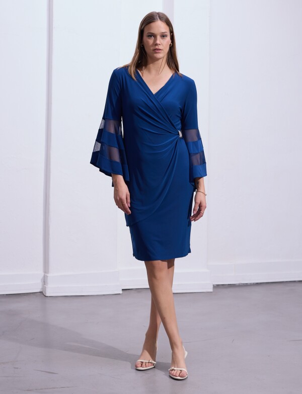 Vestido Noche Broche AZUL