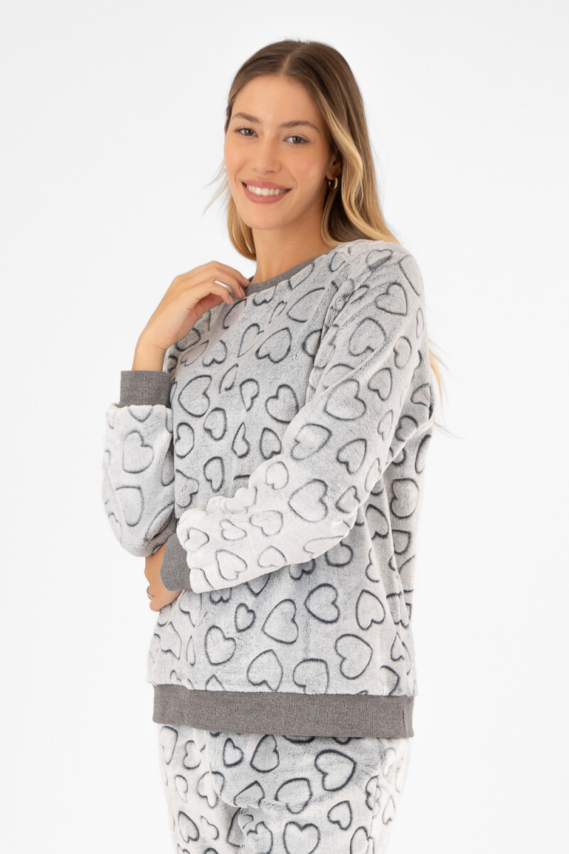 PIJAMA HEART FLEECE GRIS