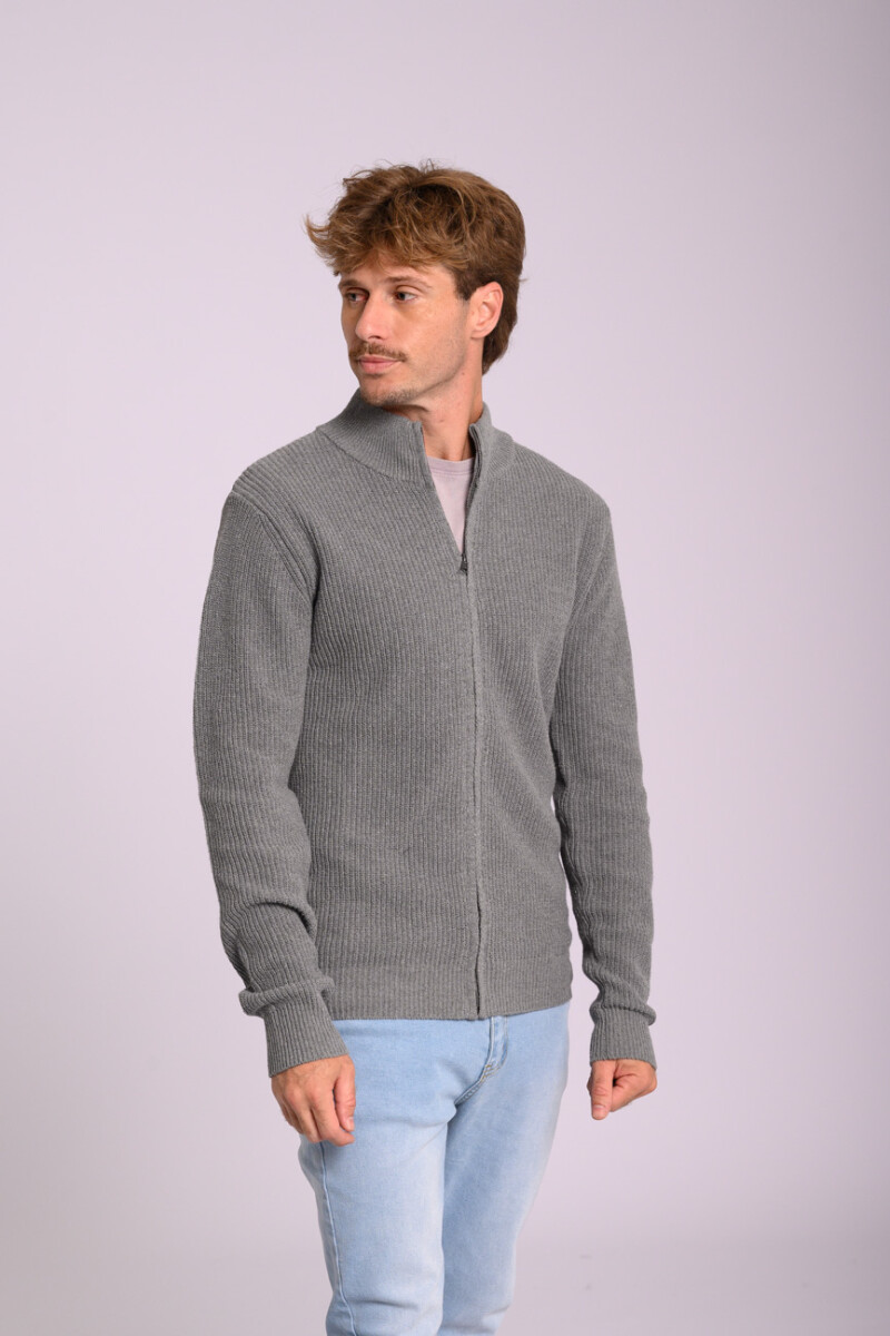 Campera de punto tejido Gris