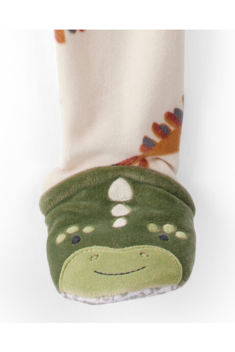 Pijama una pieza de micropolar, con pie, diseño dinos Sin color