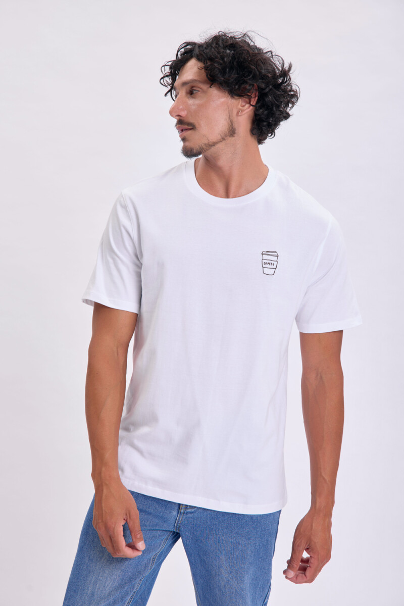 Remera bordado Coffee Blanco