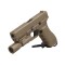 Llavero réplica miniatura Glock 17 con linterna Caqui